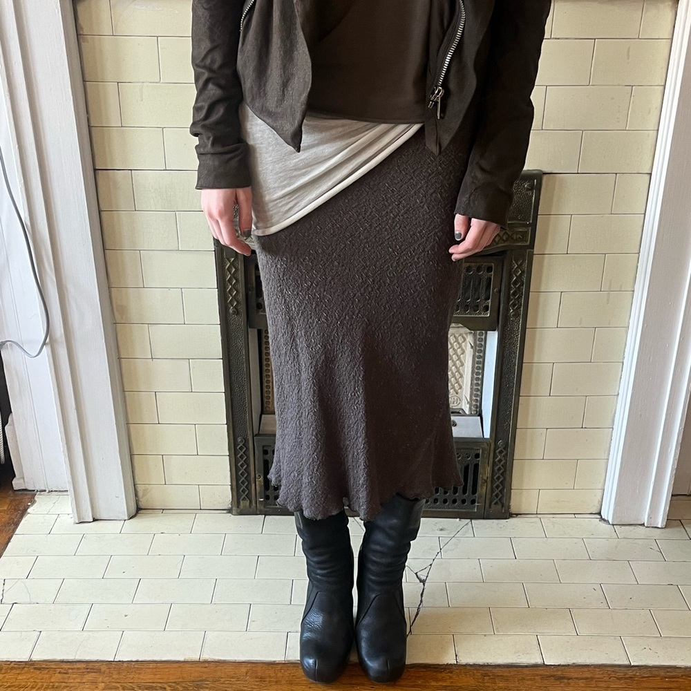 Rick Owens FW13 Plinth Textured Midi Skirt